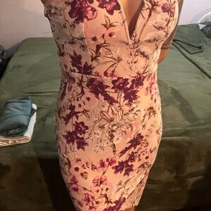 Pink and Purple Floral Mini Dress